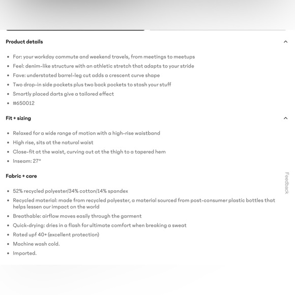 NWT - Athleta Black Skyline High Rise Barrel Leg Pant - Picture 5 of 5